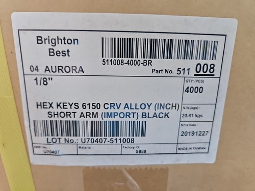 4000 allen wrench - pc, 1/8"